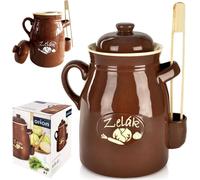 Orion Pot de fermentation pot de Kimchi pot de fermentation pot de conserve céramique avec couvercle avec pince 6 L