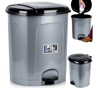 Orion Poubelle à pédale Poubelle en plastique avec couvercle et pédale gris 50 L