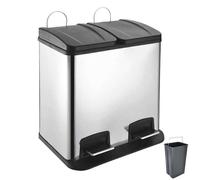 ORION Poubelle Poubelle en acier avec système de tri des déchets 2x20l