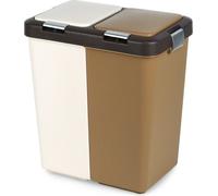 Orion | Poubelle - Système de tri des déchets 2x20 l - 2 compartiments - Coloré - Pratique - Peu encombrant - Avec couvercle