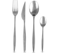 Orion | Set de couverts argent - 24 pièces acier inoxydable - Pour 6 personnes - Couteaux, fourchettes, cuillères et cuillères à café - Lavable en machine