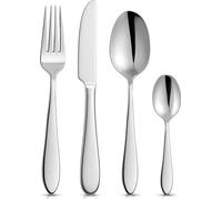 Orion | Set de couverts argent - 24 pièces acier inoxydable - Pour 6 personnes - Couteaux, fourchettes, cuillères et cuillères à café - Lavable en machine
