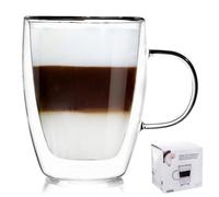Orion – Tasse à café double paroi Coupe en verre 300 ml – Verre borosilicate résistant à la chaleur