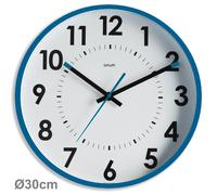 ORIUM Abylis - Horloge analogique murale silencieuse à quartz - Diamètre 30 cm - Bleu