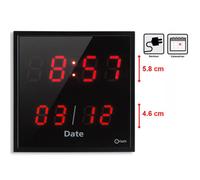 Orium Horloge LED date - Rouge
