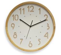 ORIUM Horloge murale analogique Oslo silence, Ø 41 cm - Coloris bois clair
