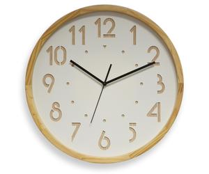 ORIUM Horloge murale analogique Oslo silence, Ø 41 cm - Coloris bois clair