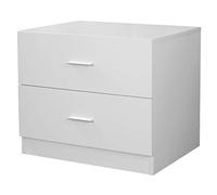 Orlando Commode en bois à 2 tiroirs, Meuble pour chambre d'enfant Blanc