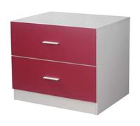 Orlando Commode en bois à 2 tiroirs pour chambre d'enfant Rose