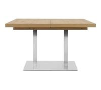 ORLANDO Table a manger a rallonge - Style contemporain - Laqué blanc et noir - L 120-200 x P 80 x H 75 cm