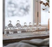 Ornalrist Cadeau de Mariage en Cristal pour 15e Anniversaire de Mariage pour sa Femme, Souvenir pour Lui, Mari 15 Ans Ensemble, Nous Avons Fait Une Famille décoration en Verre (4 Enfants)