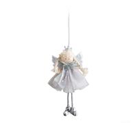 Ornement Ange en Peluche avec Couronne pour Sapin | Design adorable, jupe en tulle délicate, couronne dorée, ambiance de pour rêve, accent festif unique(Gray)