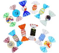 Ornement Bonbon en Verre Peint 12 Pièces Style Classique | Verre, Forme Bonbon, Pièce Décorative, pour Salle à Manger et Chambre, Style Mixte Style Aléatoire