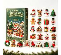 Ornement Briques Noël Calendriers Avents 2026, Pendent Brique Acrylique 2D | 24 Jours Mini Briques De Noël Calendriers Avents, Mignons Ornement Suspendre Briques De Noël Décorations Sapin De Noël