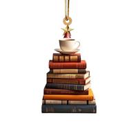 Ornement d'arbre de Noël en forme de livre de Noël Today 2024, pendentif en forme de livre, décoration empilée en acrylique, ornements à suspendre pour bibliothèque de Noël, cadeaux pour les amateurs