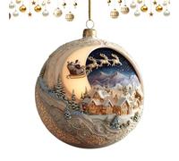 Ornement de Boule à Neige 2D Ornement de maison acrylique 2D Père Noël loup | Décoration de Noël pour la maison pour fêtes anniversaire bureaux chambres nuit cour ferme jardin sapin