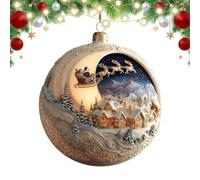 Ornement de Boule à Neige 2D Ornement de maison acrylique 2D Père Noël loup | Décoration de Noël pour la maison pour fêtes anniversaire bureaux chambres nuit cour ferme jardin sapin
