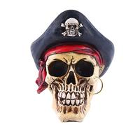 Ornement De Crâne De Pirate Décor De Crâne Animal Décor De Barre d'halloween Porte-Crayon Stylo Tête De Mort Tête De Mort en Résine Figurines De Crâne Réalistes Statuette Ménage