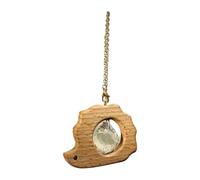 Ornement de fenêtre d'intérieur avec cadre en bois ouvert, pendentif prisme transparent et chaîne supérieure pour décoration de fenêtre, décoration de prisme en bois et cristal transparent, chaîne