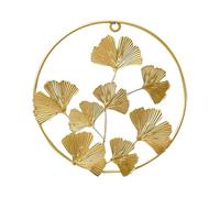 Ornement de Ginkgo en Fer, 1 Pièce, à Suspendre Murale Décorative | Décor Maison et Jardin, Aspect Vif, Facile à Suspendre, Style Chic, Couleur Or