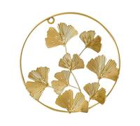 Ornement de Ginkgo Mural Suspendu en Fer Or pour Jardin et Maison | Décoration Chic, Aspect Vif, Facile à Accrocher, Pièce Unique, Style Nordique, Usage Intérieur Extérieur
