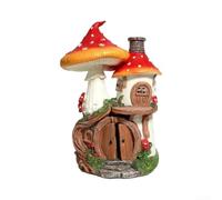 Ornement de jardin féérique pour pelouse, terrasse, décoration de jardin | Résine résistante aux intempéries, peinture à la main colorée, 18,5 cm de haut, rouge-vert, utilisable à l'intérieur et à