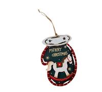 Ornement de Noël en bois superposé, décoration en forme de chaussette avec boucle de corde, porte festive ou décoration murale, décoration de vacances en bois, ornement de chaussette, boucle de corde,
