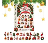Ornement de Noël en Brique Avent Calendrier Compte à Rebours 24 Jours | Mini ornement d'Avent Noël Pour Maison Appartement Salon Chambre Bébé Espace Travail Bureau Étagère Cheminée C