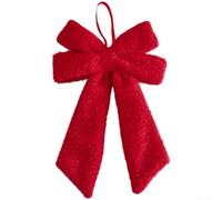 Ornement de Noël en velours avec nœud décoratif 3D pour couronne d'arbre | Boule de Noël élégante à suspendre pour fête de fin d'année