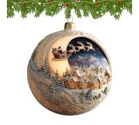Ornement d'histoire de Noël en acrylique 2D Loup Père Noël Neige Ornement | Décoration de Noël pour l'intérieur pour fenêtre, vacances, fête d'anniversaire, bureau, chambre, nuit, cour, ferme, jardin