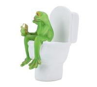 Ornement Drôle de Résine de Décor de Jardin de Grenouille, Figurine Exquise de Statue de Grenouille pour la Maison-Choix de Cadeau Parfait-résine (7313J03 Montre Téléphone)