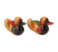 Ornement en Bois de Canard Mandarin, 2 Pcs Chêne Vibrant Peint à la Main Couleur Durable Forte Feng Shui Paire de Canards Mandarins Durable Diverses Fonctions Signe D'Amour Belle Statue D'Oiseau Minia