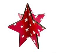 Ornement Étoile pour bois Peint UV pour Noël pour fête Ornement | pour bois pour robuste, impression UV vive, couleurs , taille 11.7cm, style patriotique(Red)