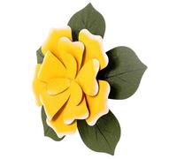 Ornement Floral Suspendu Rose en Fer, Art Mural 3d Jaune | Décoration de Porte, Applique Murale Simple, pour Jardin et Salon, Aspect Réaliste