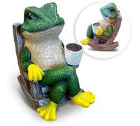 Ornement Grenouille du JARDIN ENCHANTÉ - Statue d'animal relaxante en résine, décoration de jardin extérieur