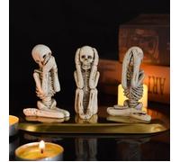 Ornement Halloween en Forme de Tête de Mort Créative Squelette Sculpture Décoration d'halloween Modèle de Crâne Figurine YYV