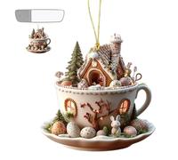 Ornement lapin de Pâques - Décoration à suspendre pour café avec maison pour oeufs, finition brillante, accessoire pendentif avec pendentif saisonnier | décoration légère et suspendue