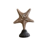 Ornement marin en résine avec détails moulés dimensionnels, D | Crêtes et courbes sculptées, finition chaud, format piédestal autoportant pour décoration de table côtière