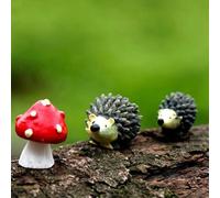 Ornement Miniature, Enssemble De Champignons Hérisson, Décor De Jardin Féerique, Ensemble De Décorations