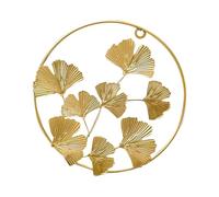 Ornement Mural en Ginkgo Doré en Fer, Décoration Suspendue 1 Pièce | Style Nordique, Aspect Vif et Chic, Facile à Accrocher, pour Jardin et Intérieur, Couleur Or