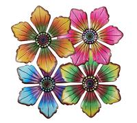 Ornement Mural Fleur en Fer 4 Pièces pour Intérieur et Extérieur | Décor Jardin, Café, Design Délicat et Réaliste, Panneau Floral Décoratif