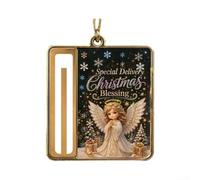 Ornement Porte-Argent Noël Acrylique 10cm Bordure Dorée Santa Brought | Conçu en acrylique clair avec impression Père Noël et cloche intégrée pour facile à suspendre pour arbre mur Slot
