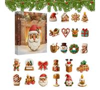 Ornements Avent Noël Calendrier De L'Avent 24 Jours Acrylique 2D | Ornements pour Sapin de Noël Pour Ados Adultes Collectionneurs Maison Bureau te École Le père Noël