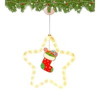Ornements d'arbre étoilé lumineux, lumières d'étoile de fenêtre de Noël | Lumières de Noël avec ventouse | Rideaux Lumières LED de fées pour la décoration intérieure