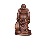 Ornements de Bouddha sculptés en Bois de Table riant pour la Maison, offres de Ventre, mobilier de Statue (Bois de Rose, M)