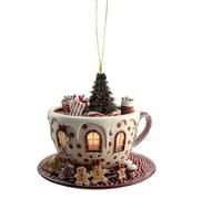 Ornements de Noël en acrylique - Décoration festive de 7,6 cm | Pendentifs de Noël en acrylique - Décoration de maison de neige 2D et tasses à café pour voiture, sac à dos, bibliothèque, ou table de