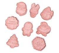 Ornements de Noël, moule à biscuits de Noël 8 pièces/ensemble emporte-pièce 3D avec différents éléments pour pâte à pâtisserie, beignet, fondant, décoration gâteau en sucre, style 2