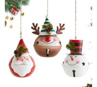 Ornements De Sapin De Noël 3 Pièces de Décoration Mignonne pour la Maison | Pendentif Bonhomme De Neige Père Noël Renne pour les Fêtes Intérieur Extérieur Mur Salon Fenêtre Porte Branche Jardin