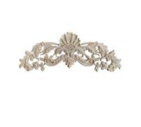 Ornements En Bois Applique en bois for meubles, décalcomanie sculptée non peint, accessoires de décoration for la maison, décor pièce Vintage(H-45cmX16cm)