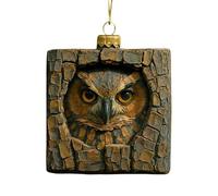 Ornements Noëls | Décorations d'arbre Noëls en Forme Chouette | Ornements d’Arbre Vacances en Bois Plat en Acrylique 2D | Pendentif Rustique à Suspendre en Forme pour Amoureux hiboux